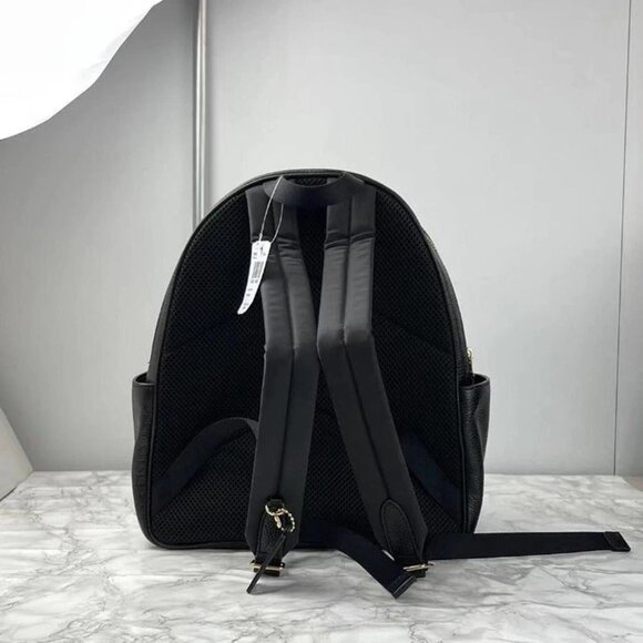 Coach 5666 Court Leather Backpack In Black - Picture 2 of 6